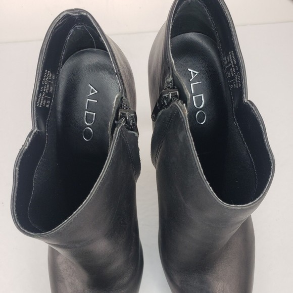 Aldo Women's High Heel Platform Leather Bootie Size 8.5 - Picture 14 of 16